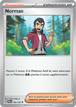 Carte Pokémon Norman 168/182 de la série Faille Paradoxe en vente au meilleur prix