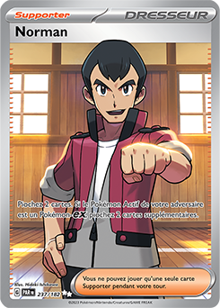 Carte Pokémon Ultra rare Norman 237/182 de la série Faille Paradoxe