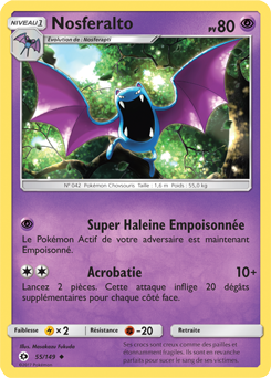 Carte Pokémon Nosferalto 55/149 de la série Soleil & Lune en vente au meilleur prix