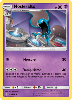 Carte Pokémon Nosferalto 65/214 de la série Alliance Infallible en vente au meilleur prix