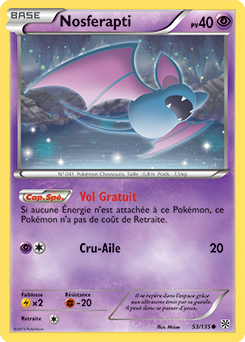 Carte Pokémon Nosferapti 53/135 de la série Tempête Plasma en vente au meilleur prix