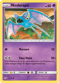 Carte Pokémon Nosferapti 64/214 de la série Alliance Infallible en vente au meilleur prix