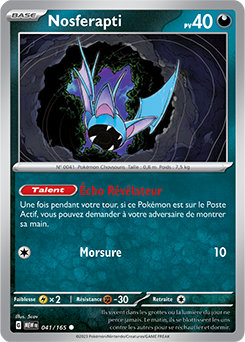 Carte Pokémon Nosferapti 41/165 de la série 151 en vente au meilleur prix