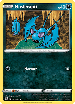 Carte Pokémon Nosferapti 103/195 de la série Tempête Argentée en vente au meilleur prix