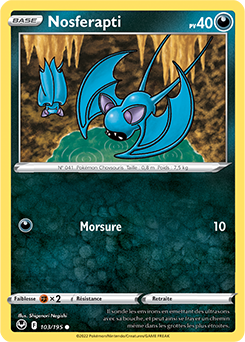 Carte Pokémon Communes Nosferapti 103/195 de la série Tempête Argentée