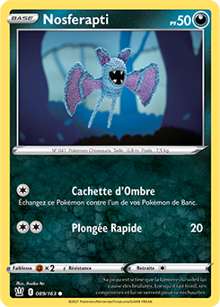 Carte Pokémon Nosferapti 89/163 de la série Styles de Combat en vente au meilleur prix