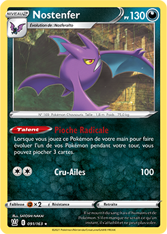 Carte Pokémon Nostenfer 91/163 de la série Styles de Combat en vente au meilleur prix