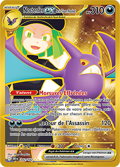 Carte Pokémon Hyper rare Nostenfer ex de la Team Rocket 242/182 de la série Rivalités Destinées