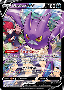 Carte Pokémon Ultra rare V Nostenfer V TG20/TG30 de la série Origine Perdue