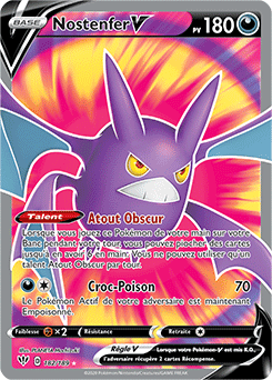 Carte Pokémon Nostenfer V 182/189 de la série Ténèbres Embrasées en vente au meilleur prix