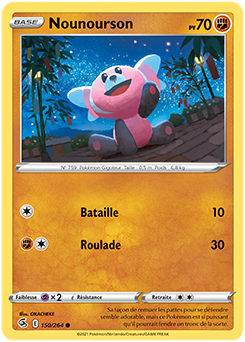 Carte Pokémon Nounourson 150/264 de la série Poing de Fusion en vente au meilleur prix