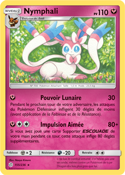 Carte Pokémon Nymphali 155/236 de la série Éclipse Cosmique en vente au meilleur prix