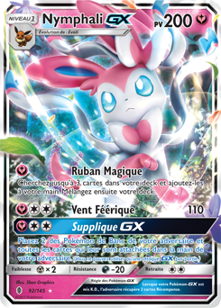 Carte Pokémon Nymphali GX 92/145 de la série Gardiens Ascendants en vente au meilleur prix