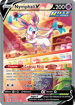 Carte Pokémon Full Art V Nymphali V 184/203 de la série Évolution Céleste