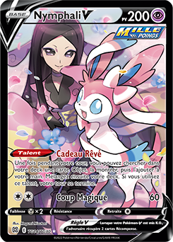 Carte Pokémon Ultra rare V Nymphali V TG14/TG30 de la série Stars Étincelantes
