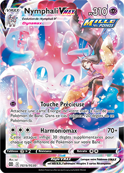 Carte Pokémon Ultra rare V Nymphali VMAX TG15/TG30 de la série Stars Étincelantes