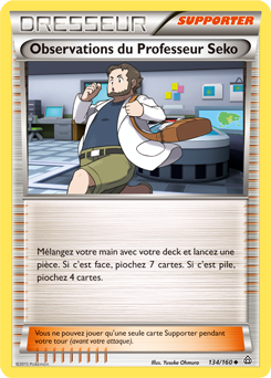 Carte Pokémon Peu commune Observations du Professeur Seko 134/160 de la série Primo Choc