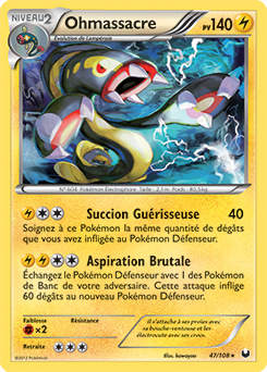 Carte Pokémon Holographique Rare Ohmassacre 47/108 de la série Explorateurs Obscurs