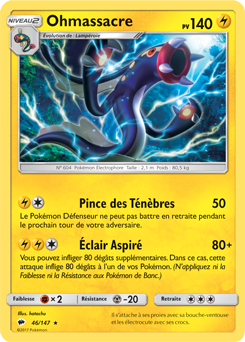 Carte Pokémon Rare Ohmassacre 46/147 de la série Ombres Ardentes