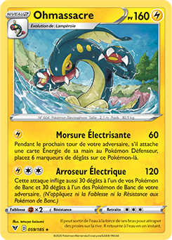 Carte Pokémon Rare Ohmassacre 059/185 de la série Voltage Éclatant