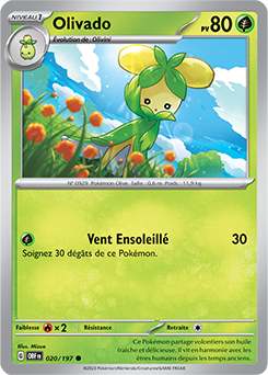Carte Pokémon Communes Olivado 20/197 de la série Flammes Obsidiennes