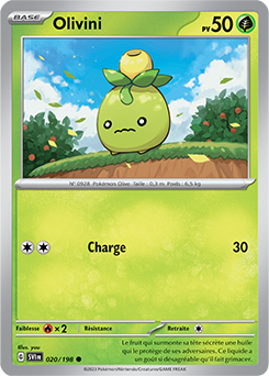 Carte Pokémon Olivini 020/198 de la série Écarlate et Violet en vente au meilleur prix