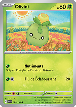 Carte Pokémon Olivini 021/198 de la série Écarlate et Violet en vente au meilleur prix