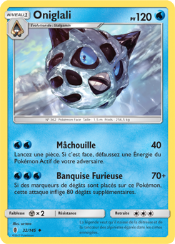 Carte Pokémon Peu commune Oniglali 32/145 de la série Gardiens Ascendants