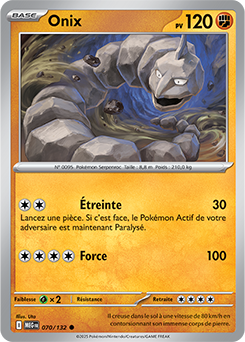 Carte Pokémon Communes Onix 70/132 de la série Méga-Évolution