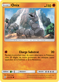 Carte Pokémon Onix 103/236 de la série Harmonie des Esprits en vente au meilleur prix