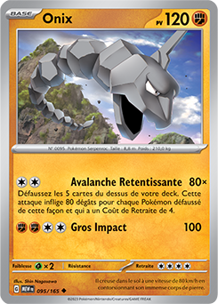 Carte Pokémon Onix 95/165 de la série 151 en vente au meilleur prix