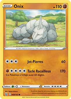 Carte Pokémon Onix 68/163 de la série Styles de Combat en vente au meilleur prix