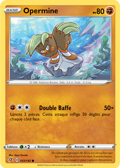 Carte Pokémon Commune Opermine 103/192 de la série Clash des Rebelles