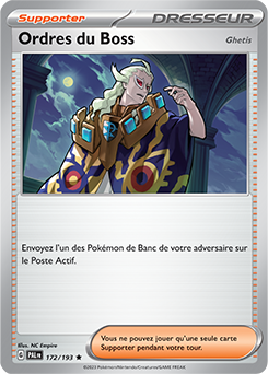 Carte Pokémon Rare Ordres du Boss 172/193 de la série Évolutions à Paldea