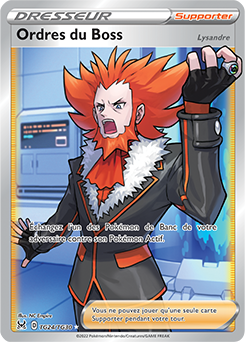 Carte Pokémon Dresseur Full Art Ordres du Boss TG24/TG30 de la série Origine Perdue