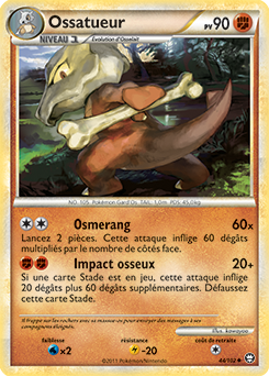 Carte Pokémon Peu commune Ossatueur 44/102 de la série Triomphe