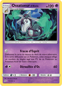 Carte Pokémon Rare Ossatueur d’Alola 75/236 de la série Harmonie des Esprits
