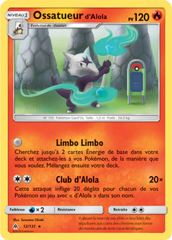 Carte Pokémon Rare Ossatueur d'Alola 12/131 de la série Lumière Interdite