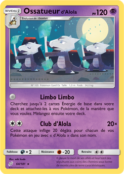 Carte Pokémon Ossatueur d'Alola 64/181 de la série Duo de Choc en vente au meilleur prix