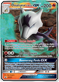 Carte Pokémon Ossatueur d'Alola GX SM187 de la série Promos Soleil et Lune en vente au meilleur prix