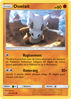 Carte Pokémon Commune Osselait 105/236 de la série Harmonie des Esprits