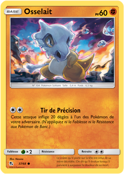 Carte Pokémon Commune Osselait 37/68 de la série Destinées Occultes