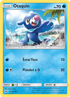 Carte Pokémon Commune Otaquin 39/149 de la série Soleil & Lune