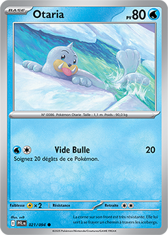 Carte Pokémon Communes Otaria 21/94 de la série Flammes Fantasmagoriques