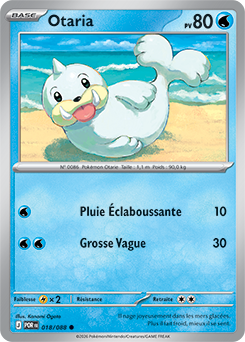 Carte Pokémon Otaria 18/88 de la série Équilibre Parfait en vente au meilleur prix