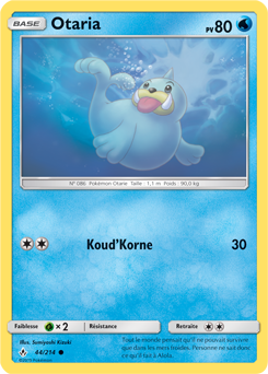 Carte Pokémon Commune Otaria 44/214 de la série Alliance Infallible