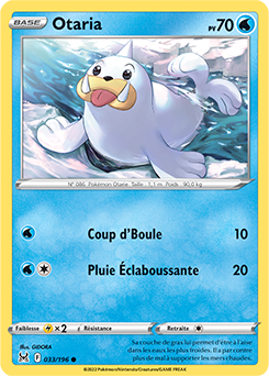 Carte Pokémon Communes Otaria 033/196 de la série Origine Perdue