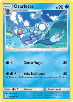 Carte Pokémon Otarlette 40/149 de la série Soleil & Lune en vente au meilleur prix