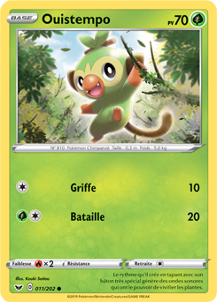 Carte Pokémon Commune Ouistempo 11/202 de la série Épée et Bouclier