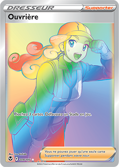 Carte Pokémon Rainbow Dresseur Ouvrière 209/195 de la série Tempête Argentée